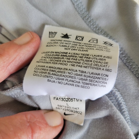 Nike Golf Polo Dri Fit Men's‎ Large Grey Diamond Pattern Gray Performance - Picture 9 of 9